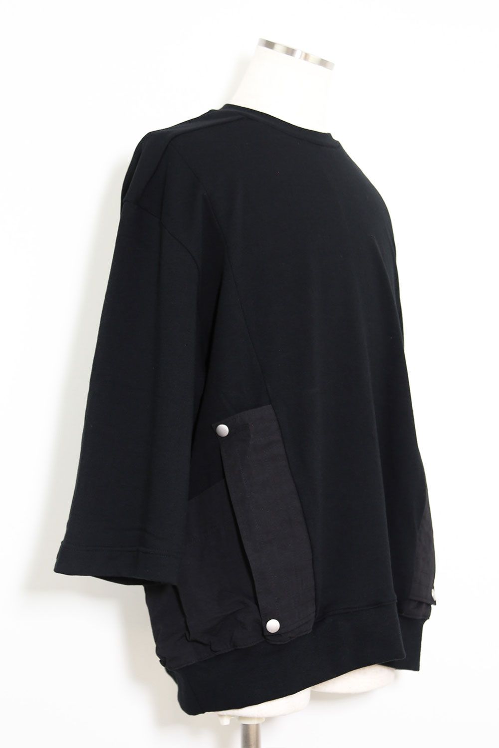 Nylon Combi Sweat Top / ブラック