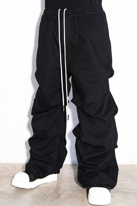デニムタックワイドパンツ / Denim Tuck Wide Pants / ブラック / ag-10080-3