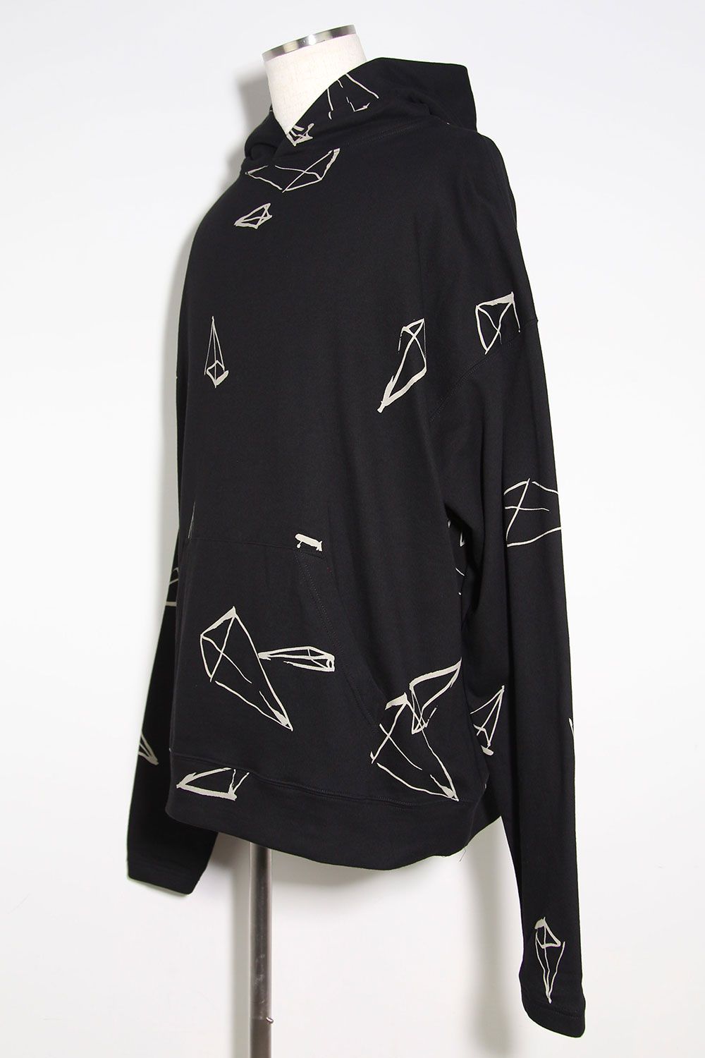 総柄プリントパーカー / Print Sweat Hoodie / ブラック / ag-7016