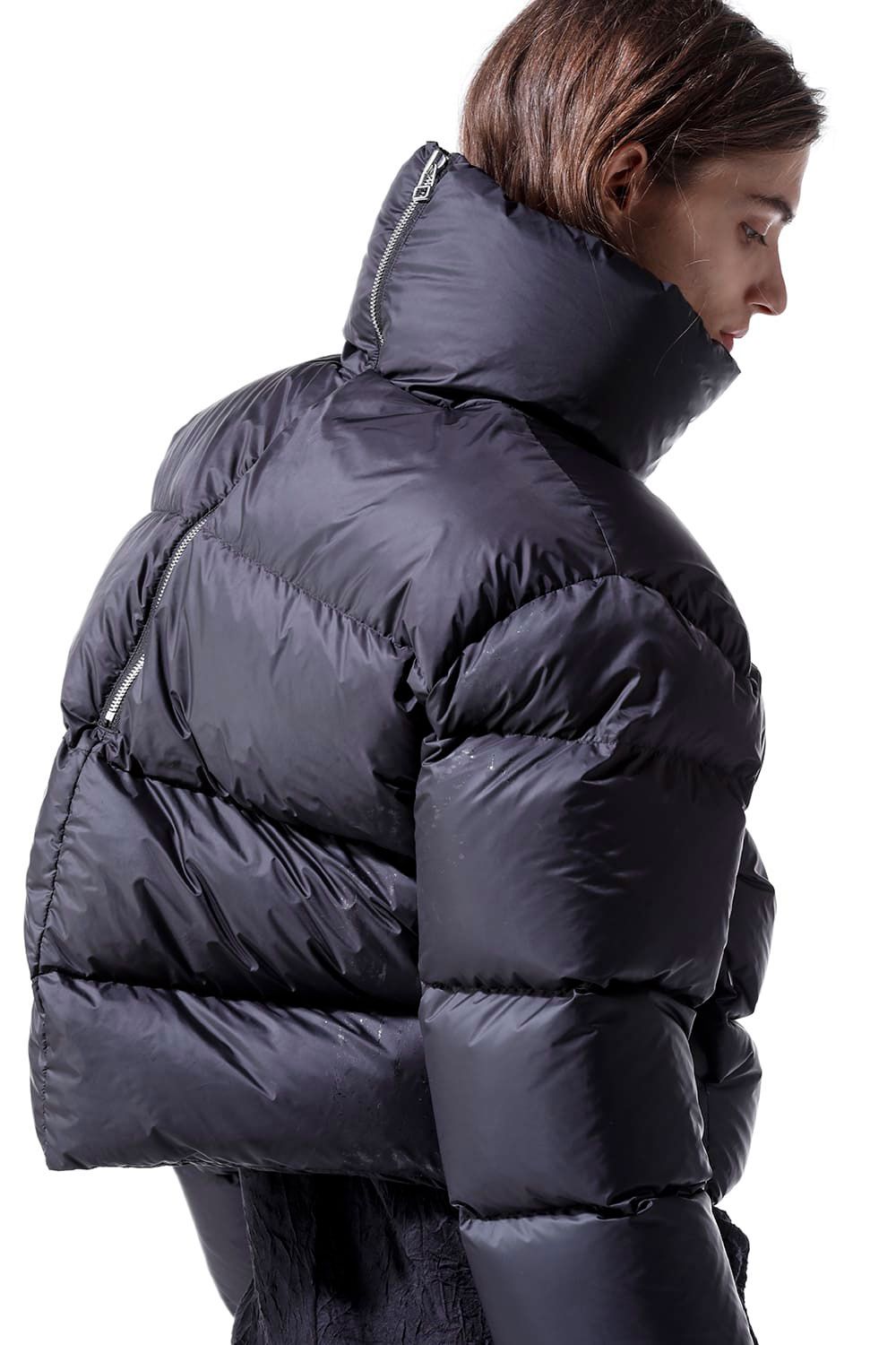 Nylon High Neck Short Down