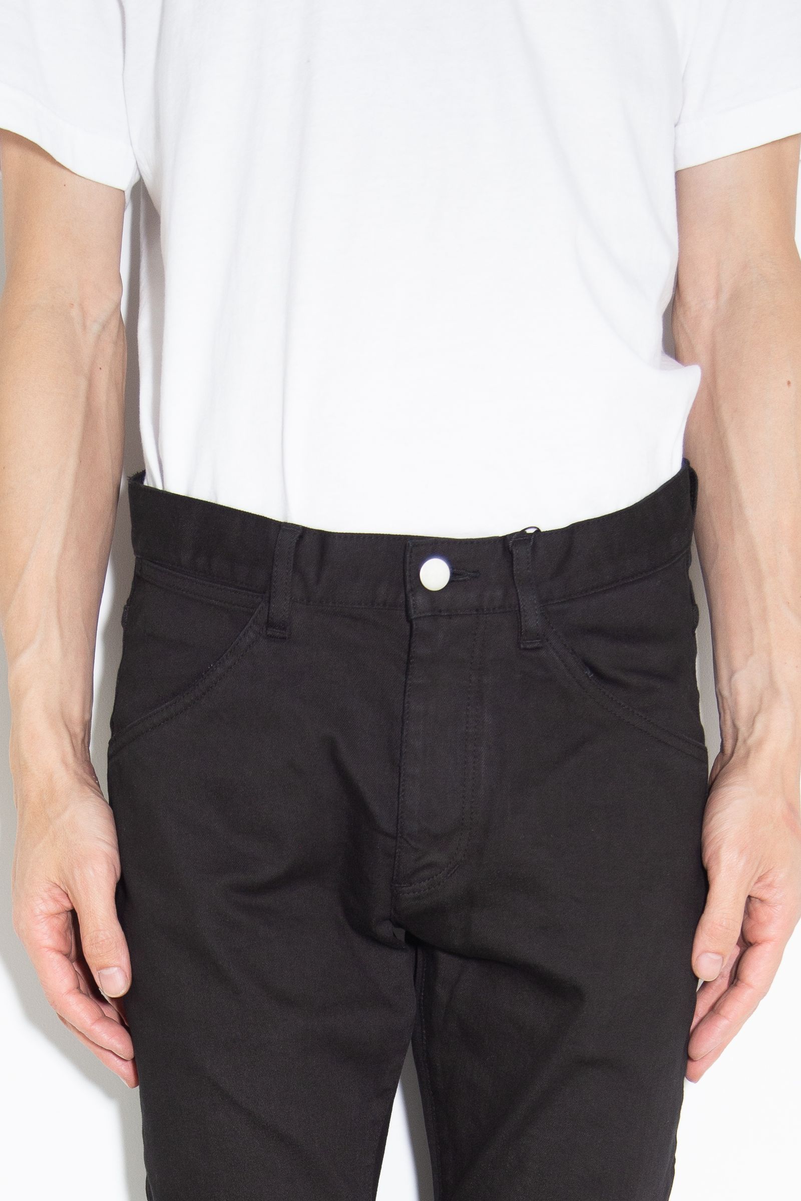 SUPIMA CO STRETCH DENIM SLIM CURVE JEANS / ブラック