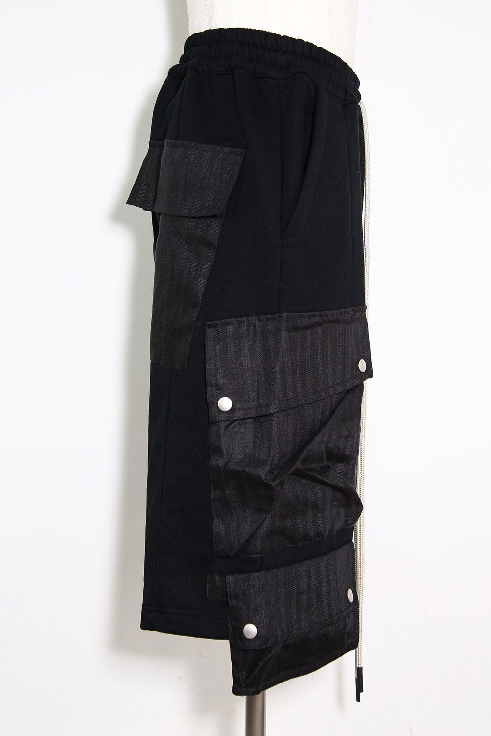 リネンコンビスウェットショーツ / Linen Combi Sweat Shorts / ブラック / ag-11035