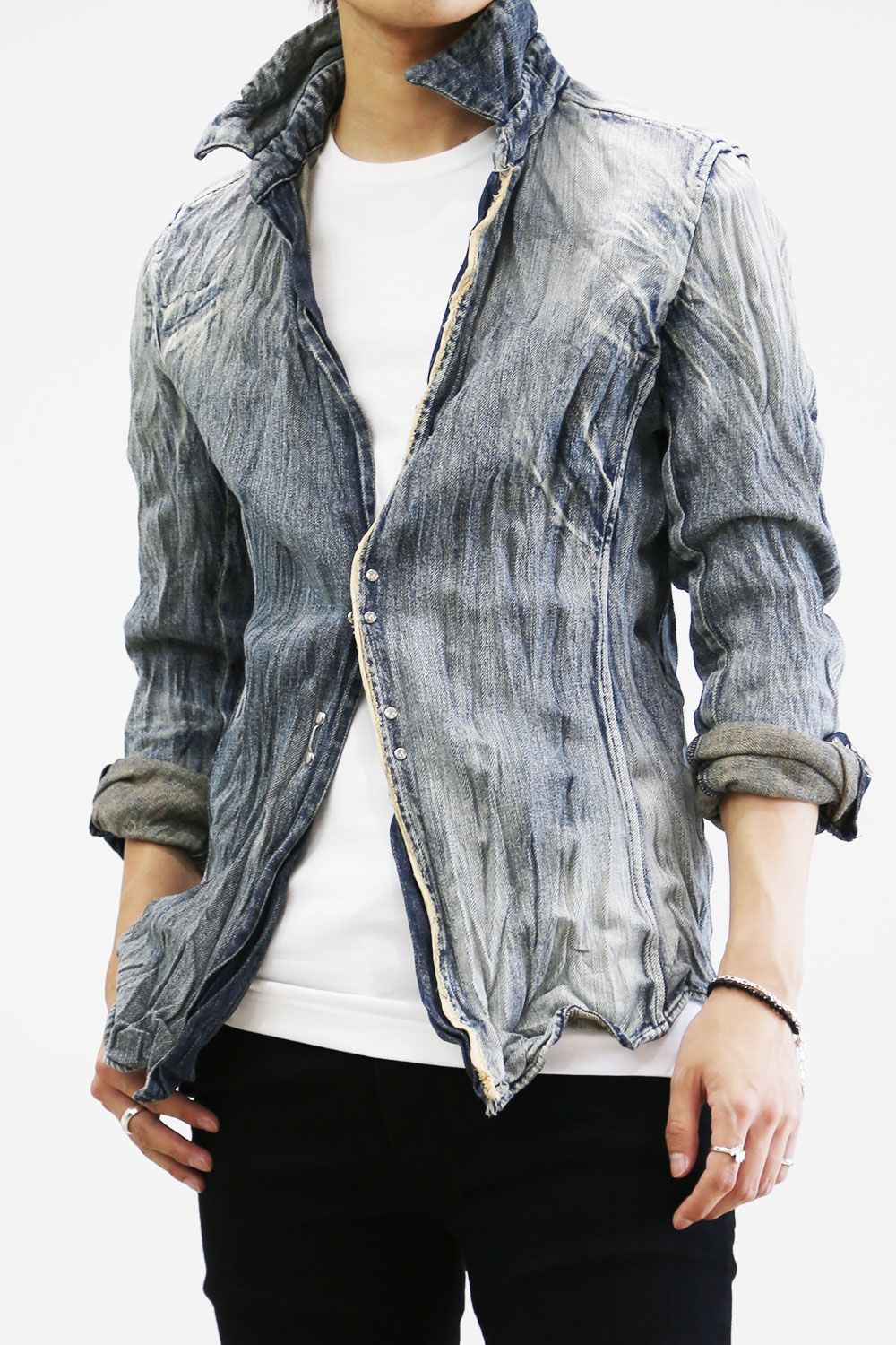 junhashimoto - 【人気定番商品】WRINKLE DENIM SHIRT / ブルー | Tempt