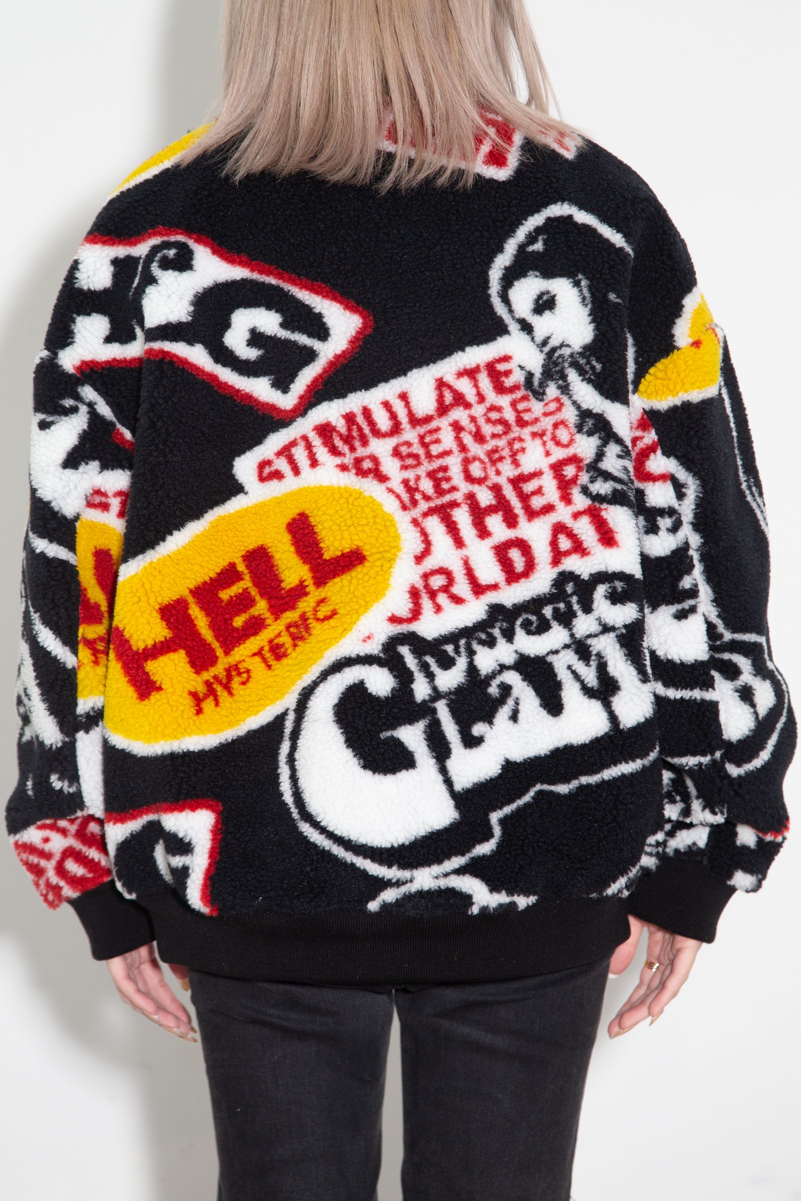 HG ROADRUNNERS柄ジャカード リブブルゾン / ブラック