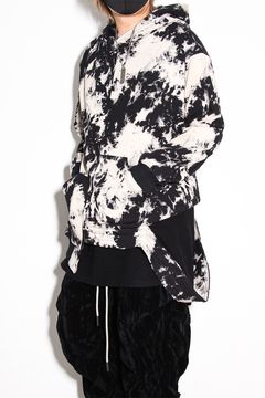 アシンメトリーフーディー / ASYMMETRY HOODED / ブラック×アイボリー / ag-12082