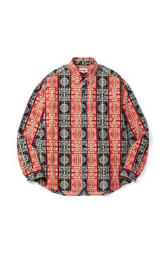 ［ラスト1点 サイズL］JACQUARD L/S SH / ブラック