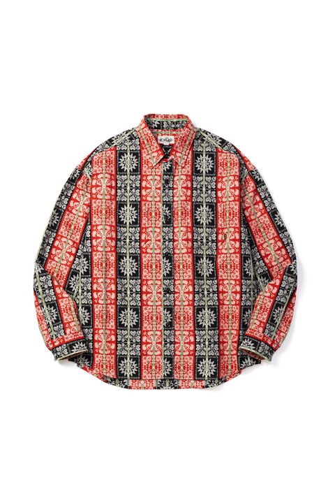 ［ラスト1点 サイズL］JACQUARD L/S SH / ブラック