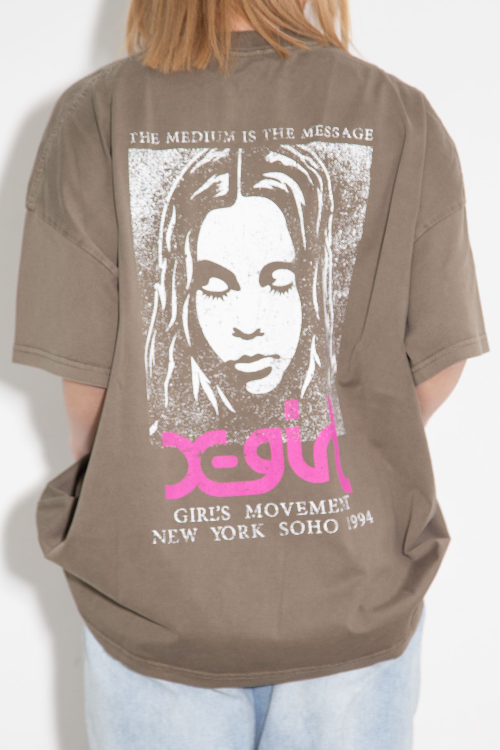 ［ラスト1点 サイズS］FADED FACE S/S BIG TEE DRESS / オリーブ