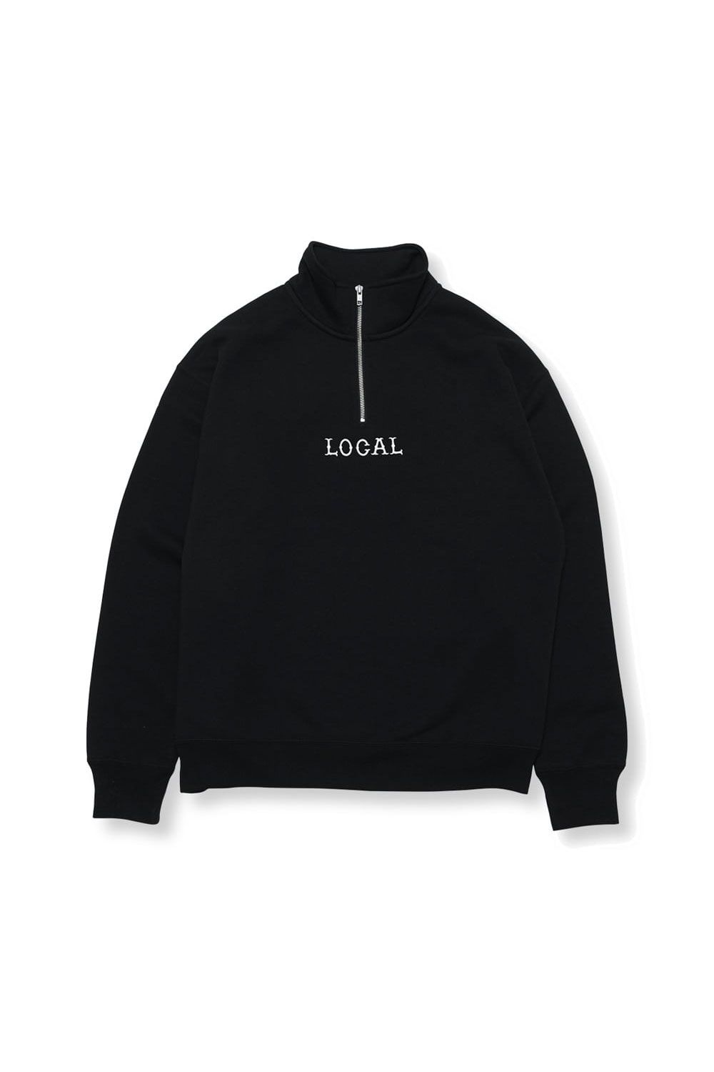 CLASSIC LOCAL LOGO EMBROIDERY HALF ZIP SW / ブラック