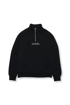 CLASSIC LOCAL LOGO EMBROIDERY HALF ZIP SW / ブラック