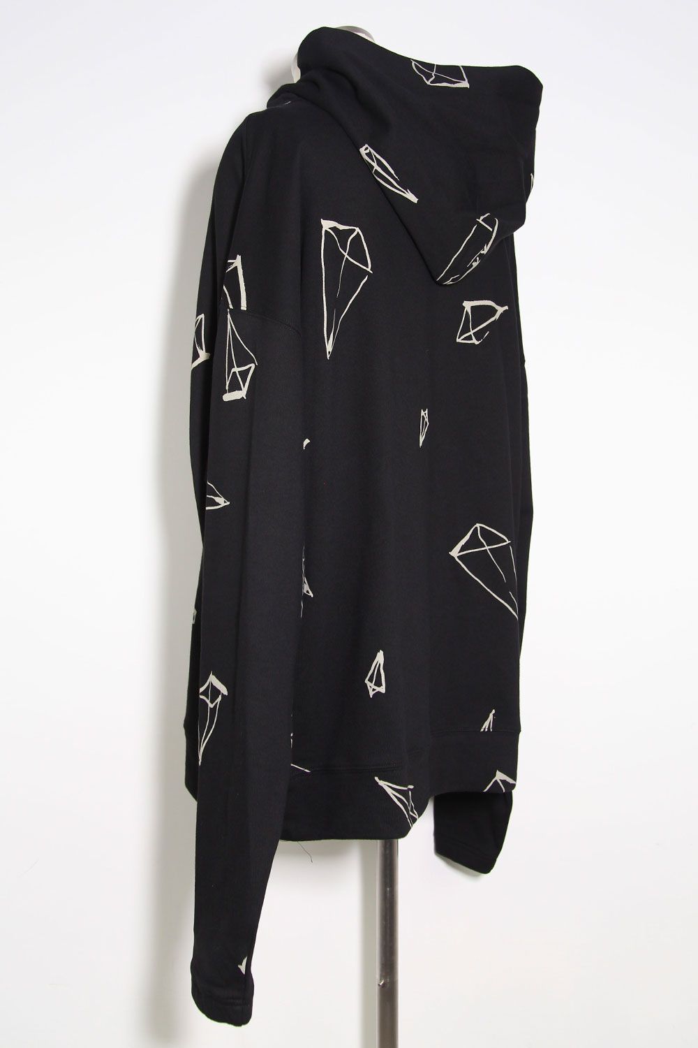 総柄プリントパーカー / Print Sweat Hoodie / ブラック / ag-7016
