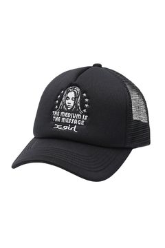 STAR AND FACE TRUCKER CAP / ブラック