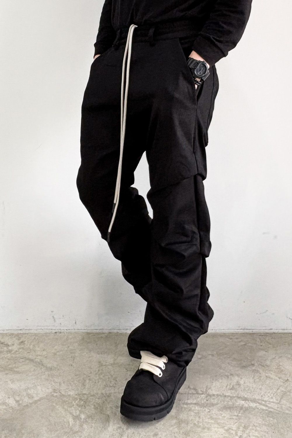 ブーツカットタックパンツ / BOOTS CUT TUCK PANTS / ブラック / ag-8060-2