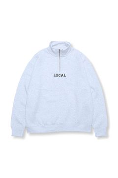 CLASSIC LOCAL LOGO EMBROIDERY HALF ZIP SW / グレー