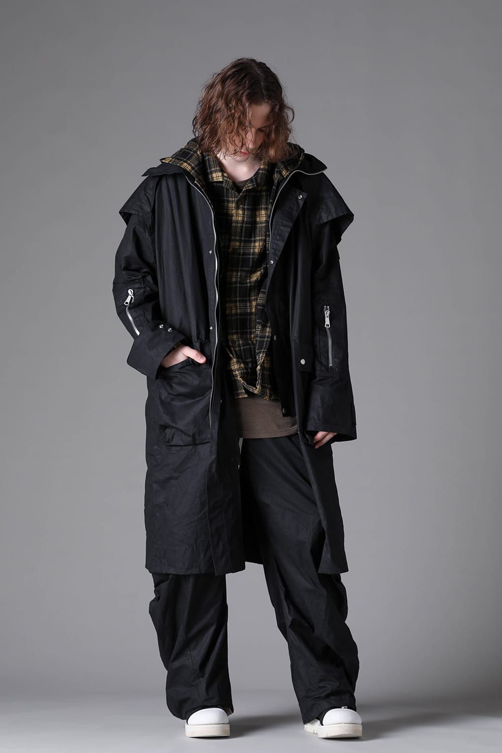 Layered Stand Collar Coat