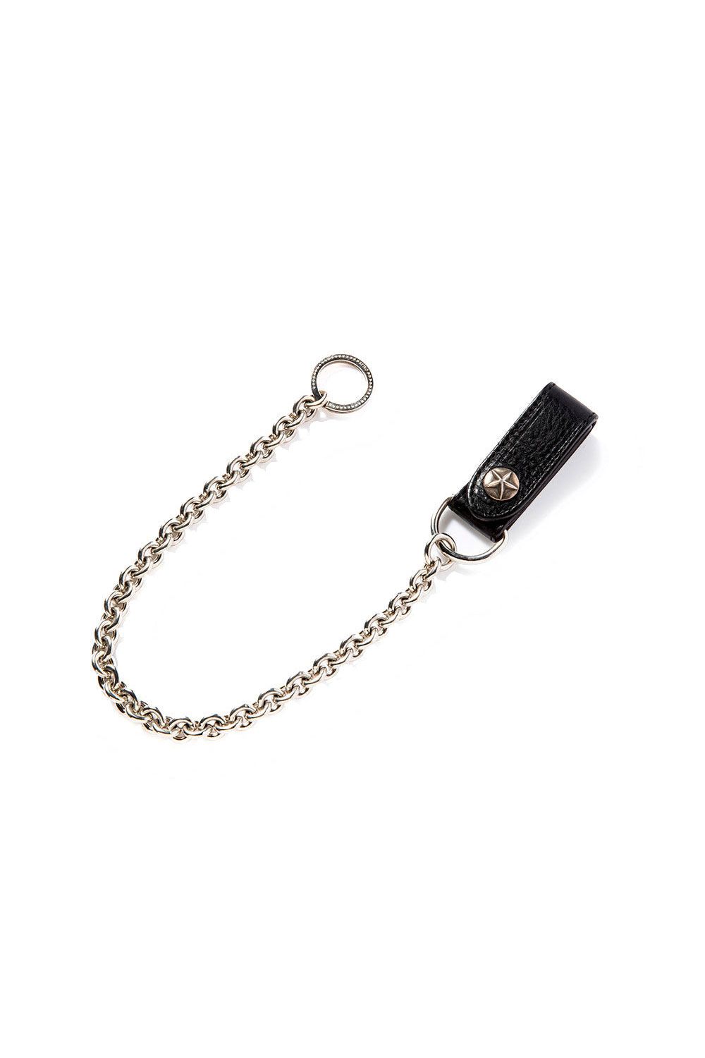 SILVER STAR CONCHO LEATHER WALLET CHAIN / ブラック