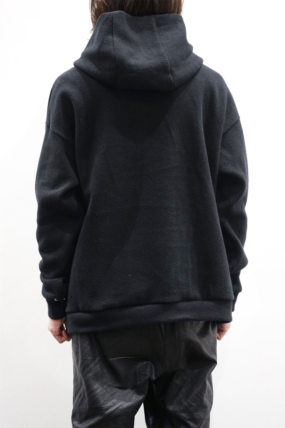 cotton/wool jersey hoodie
