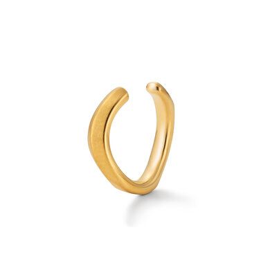 Curved Frost Ear Cuff-Gold