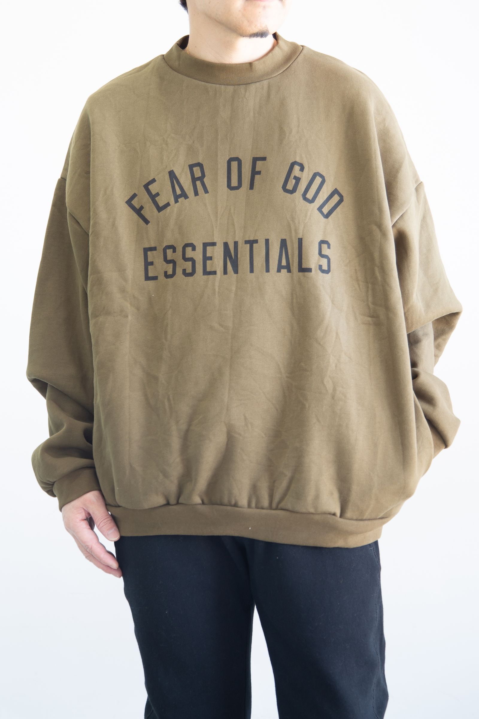 [ラスト1点 サイズL] 24FW ARCH LOGO CREW SWEAT SHIRTS / オリーブ