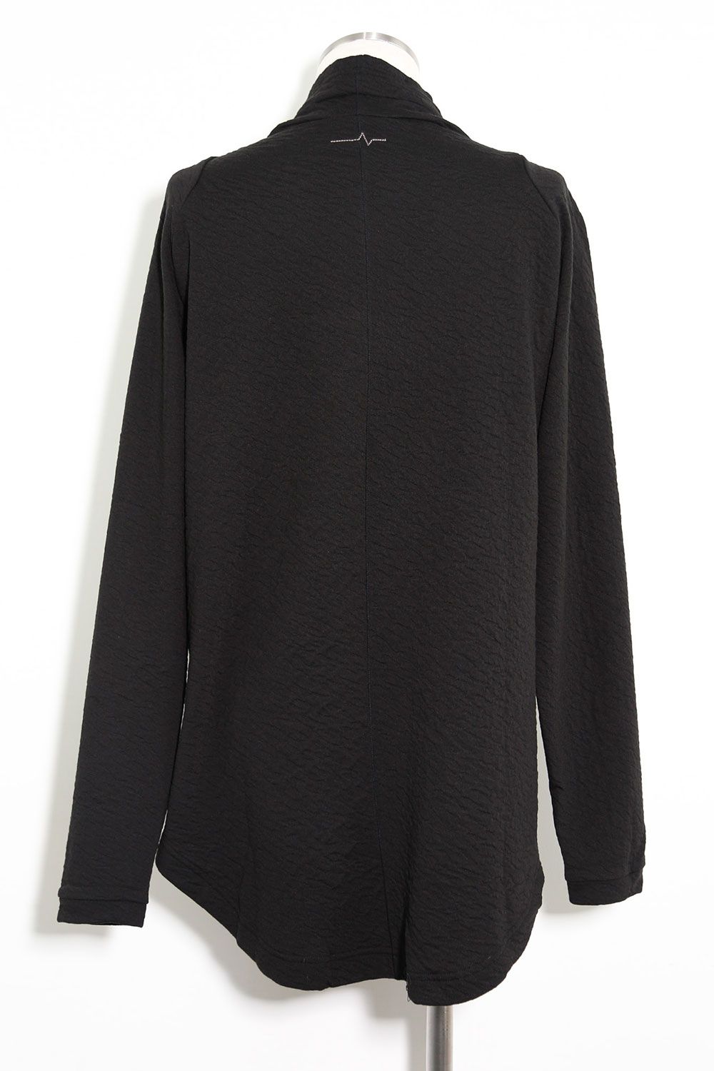 MOCK NECK LONG SLEEVE T-SHIRT 223-303 / シボ加工モックネックロングスリーブTee / ブラック
