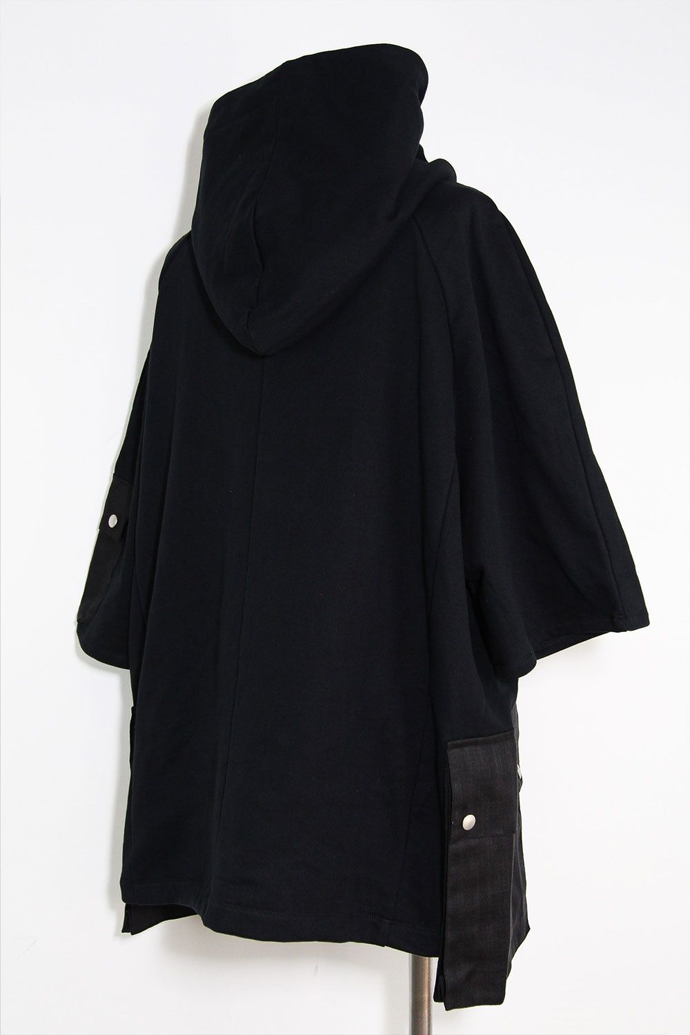 リネンコンビスウェットフーディー / Linen Combi Sweat Top / ブラック / ag-11034