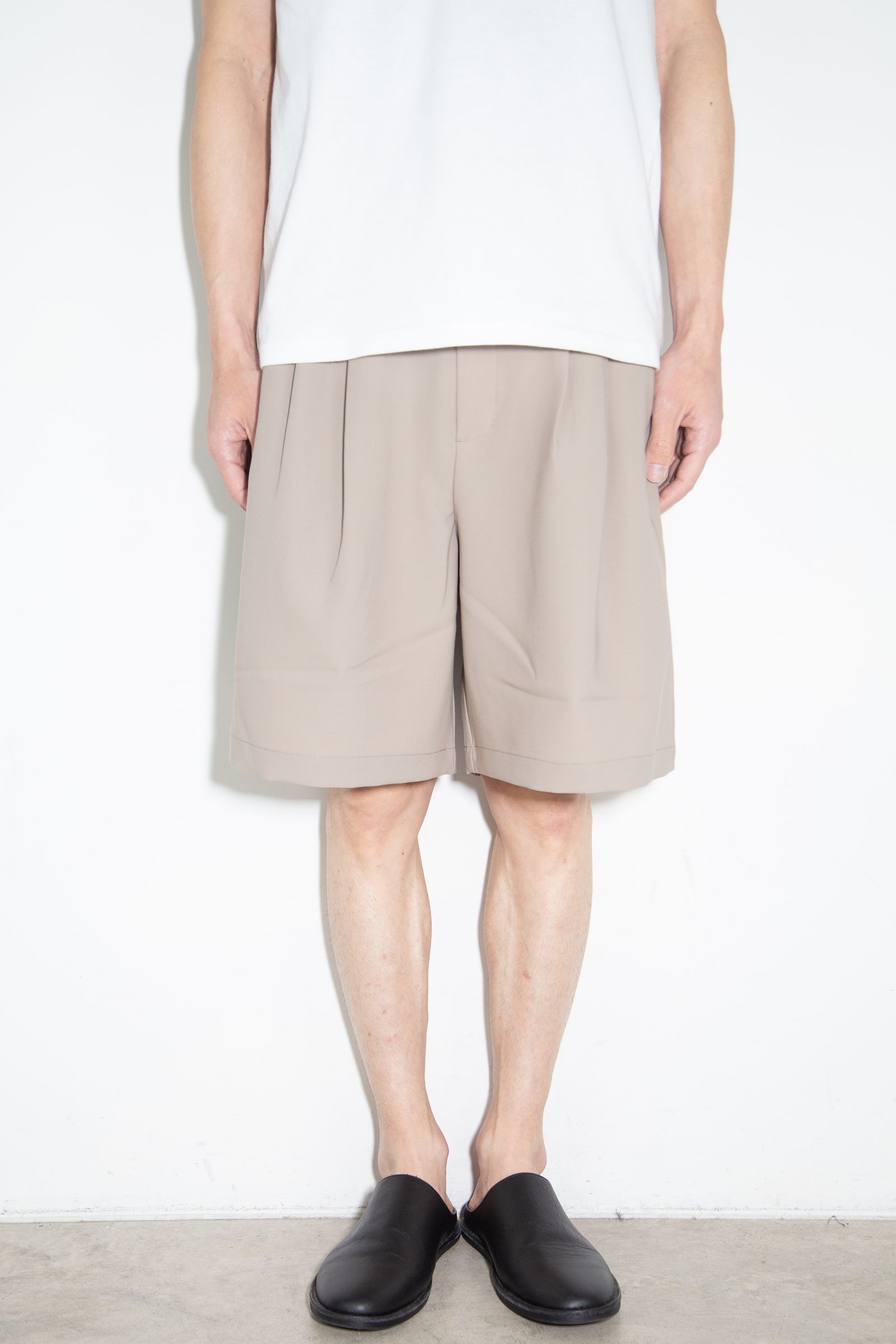 [ラスト1点 サイズ2] PE CONPACT TWILL BELTED SHORTS / ベージュ