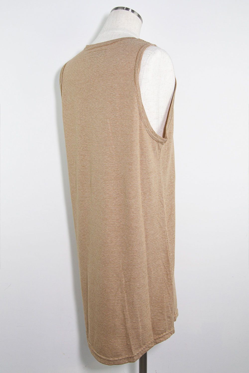 ストライプロングタンクトップ / Stripes Long Tank Top / マスタード×アイボリー