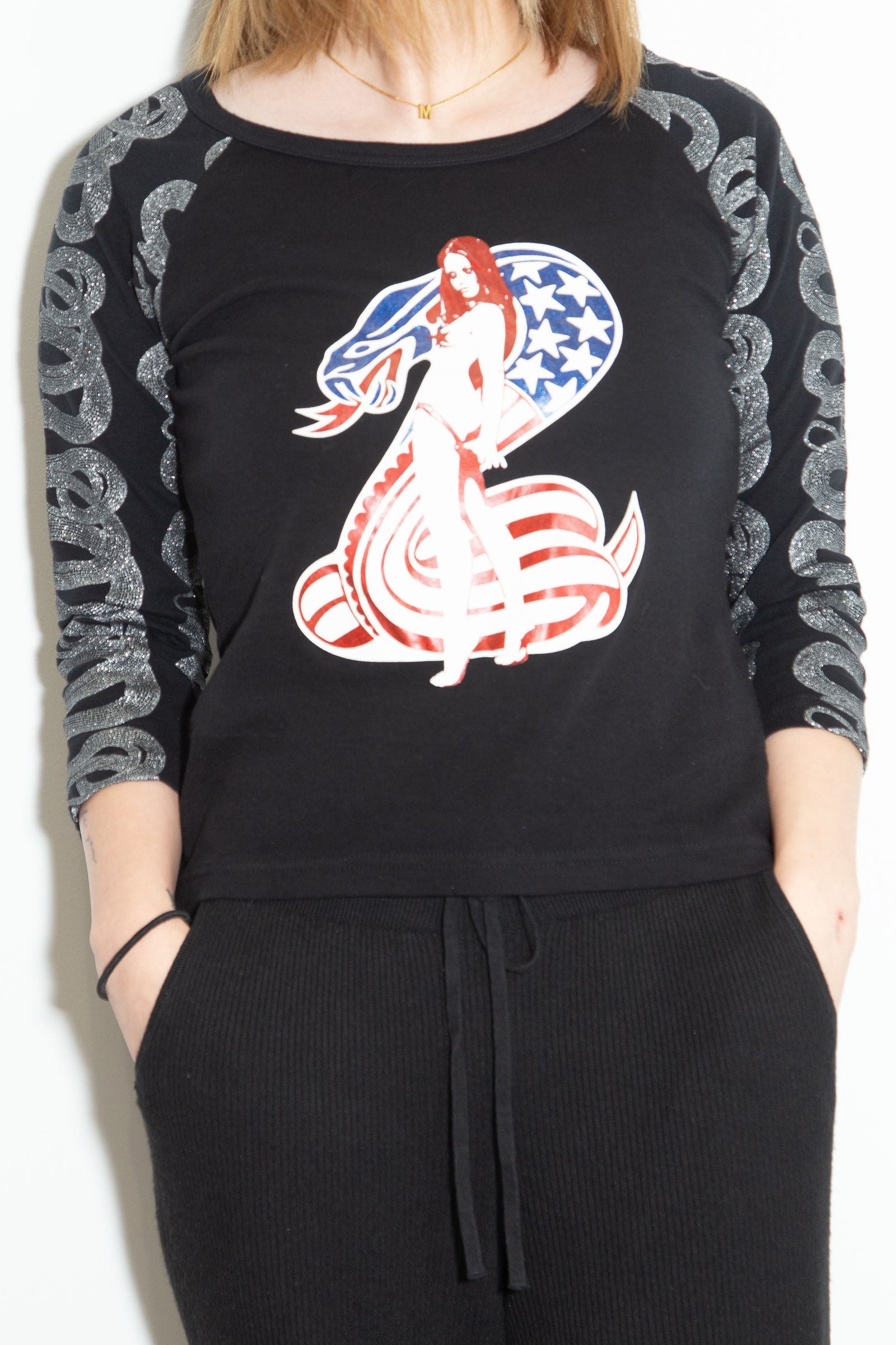 COBRA 七分袖チビTシャツ / ブラック