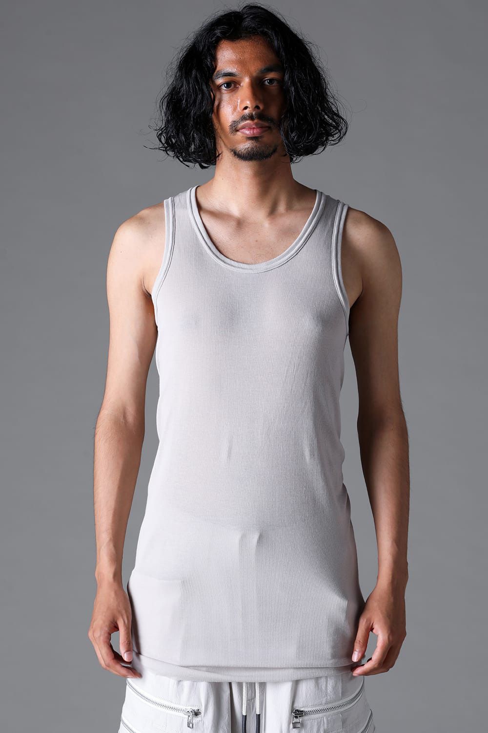 ラウンドリブタンクトップ / RIB TANK / ストーン / ag-1924-1