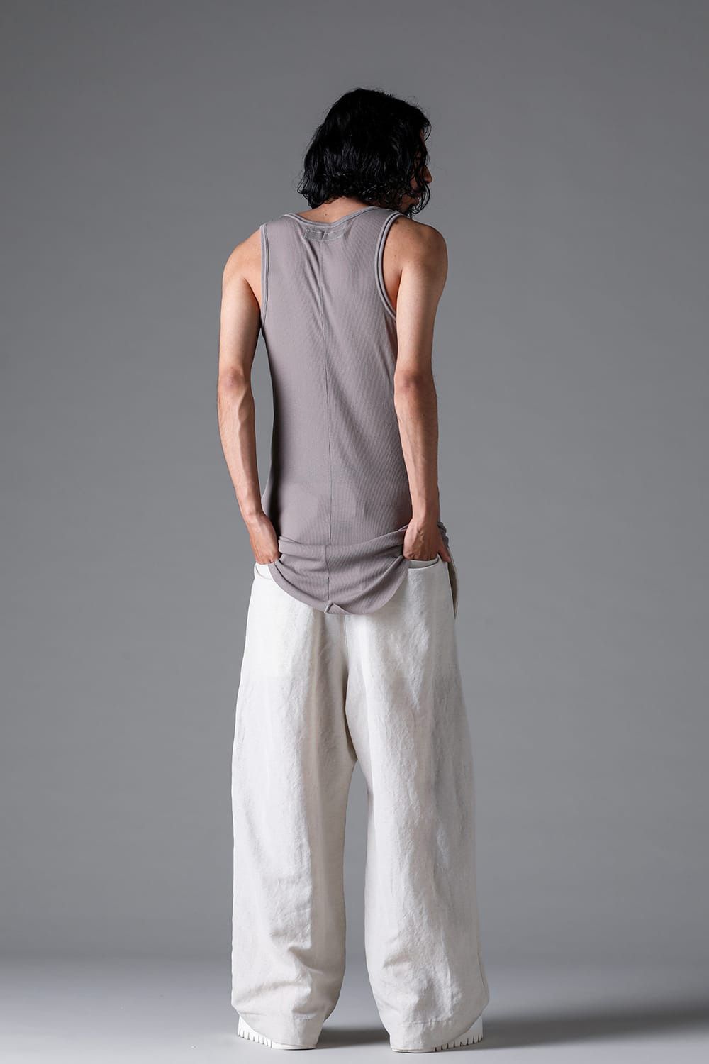 ラウンドリブタンクトップ / RIB TANK / グレージュ / ag-1924-1