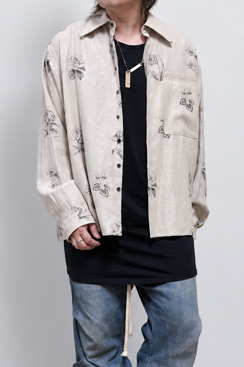 Botanical Print Oversized Shirt / エクリュ