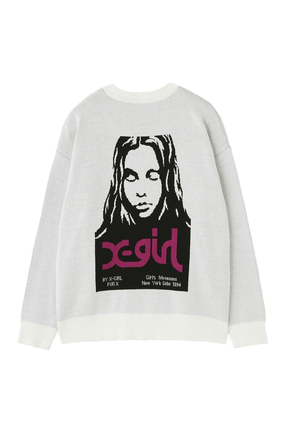 ［ラスト1点］ FACE JACQUARD KNIT TOP / ホワイト