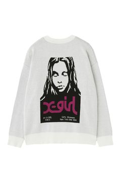 ［ラスト1点］ FACE JACQUARD KNIT TOP / ホワイト