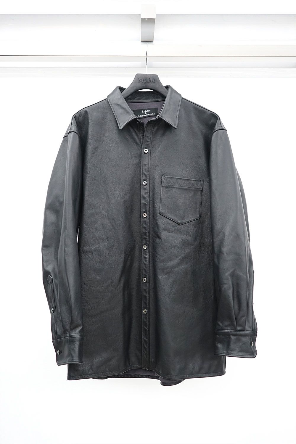 kujaku - Leather Shirt Jacket / ブラック | Tempt