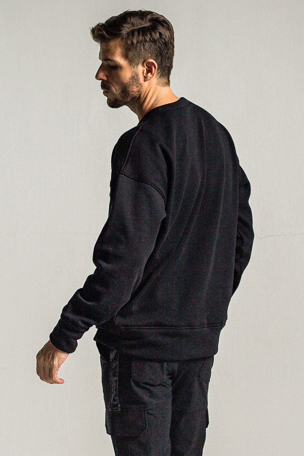 RC chenille velours fleece drop trainer / ブラック