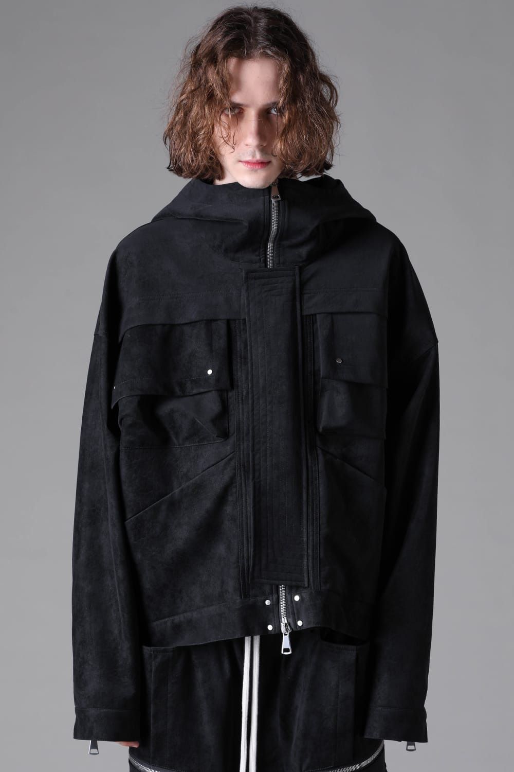 Vegan Leather Hoodie Blouson