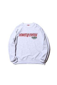 ×VENICE8 COFFEE HOUSE®️ CAW DROPSHOULDER CREW NECK SWEAT / アッシュグレー