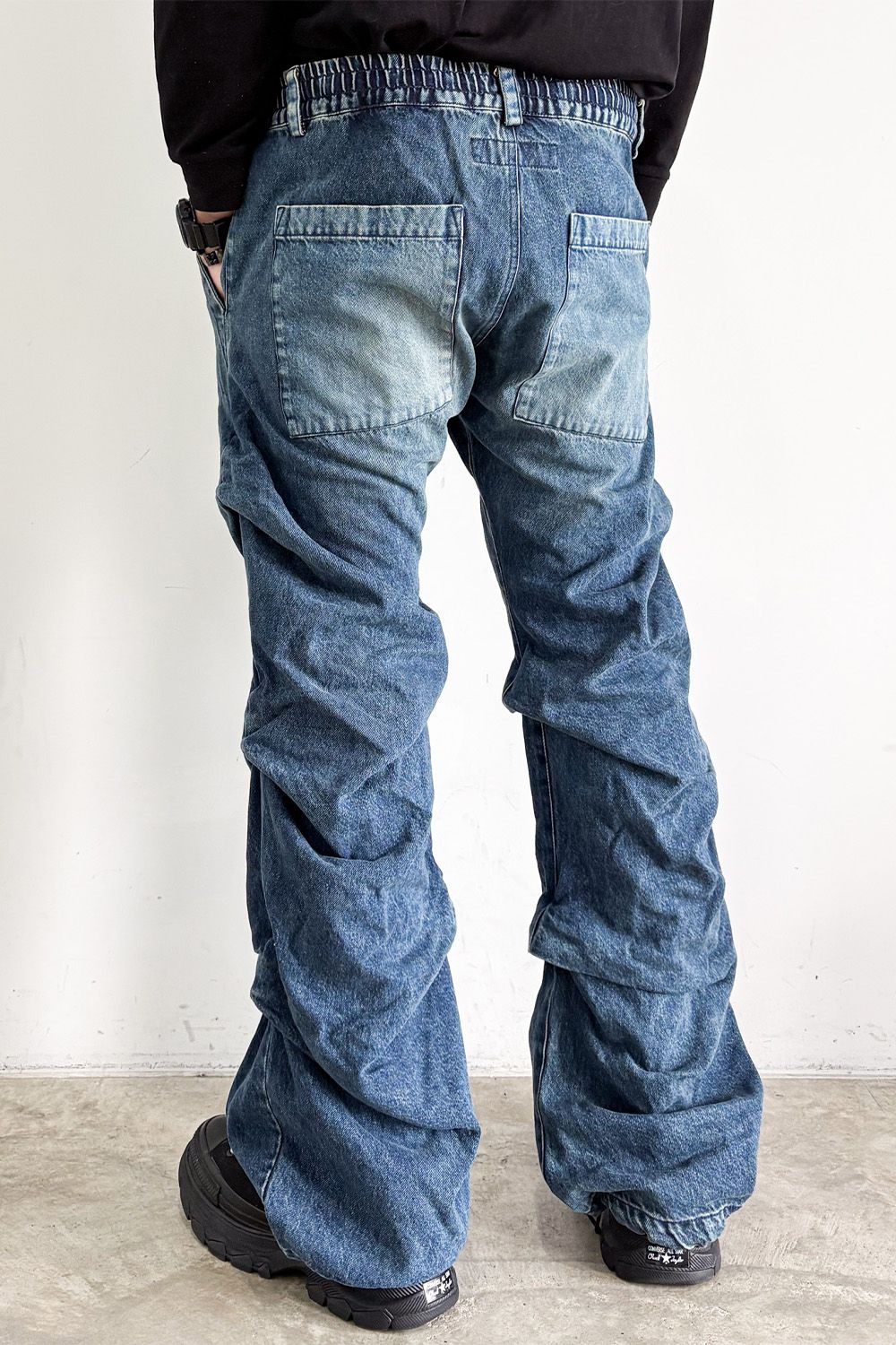 デニムタックスリムバギーパンツ / Denim Tuck Slim Baggy Pants / ブルー / ag-8060
