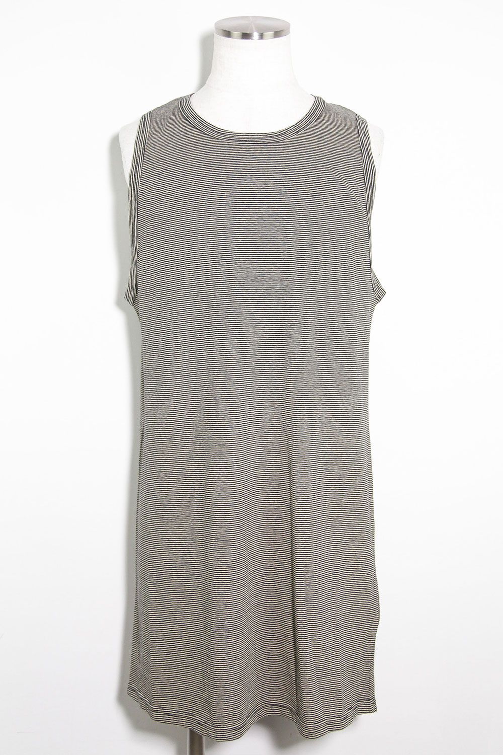 ストライプロングタンクトップ / Stripes Long Tank Top / ブラック×アイボリー