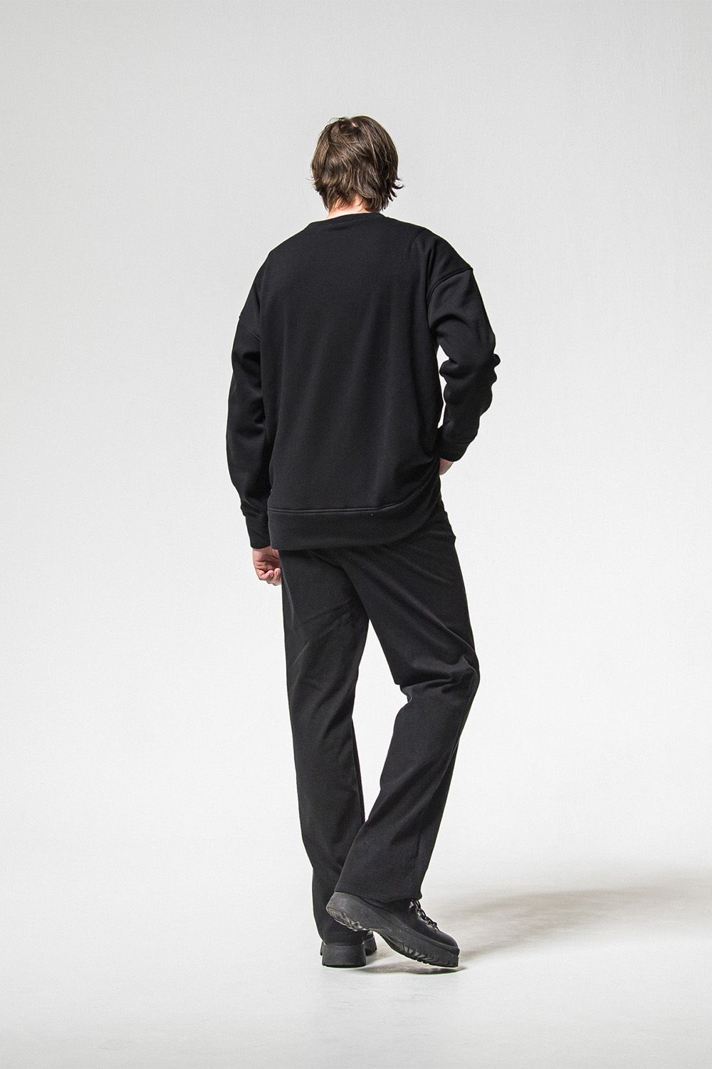 RC chenille velours fleece drop trainer / ブラック