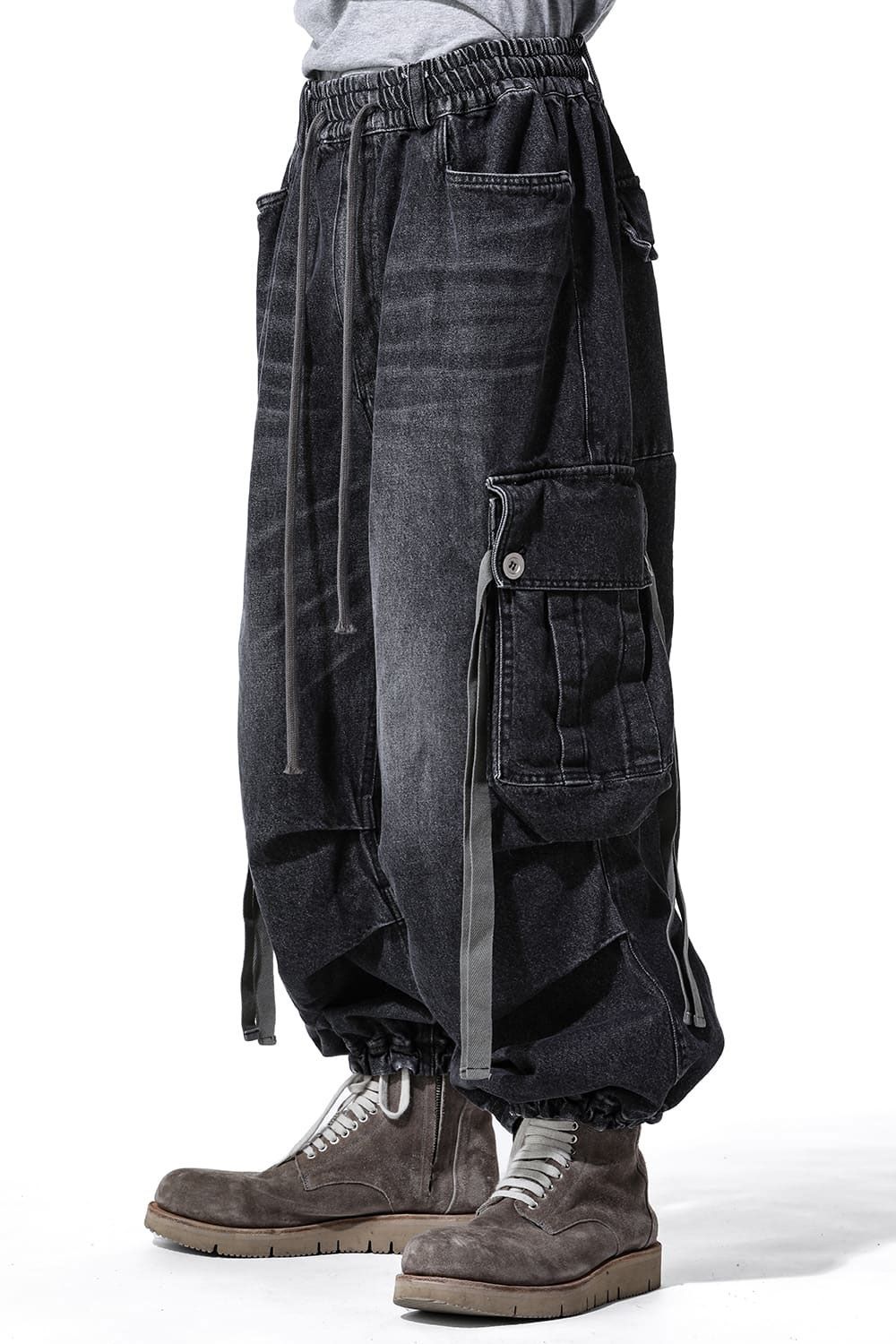スーパーワイドデニム / Denim Wide Pants / ダメージブラック / ag-8062-1