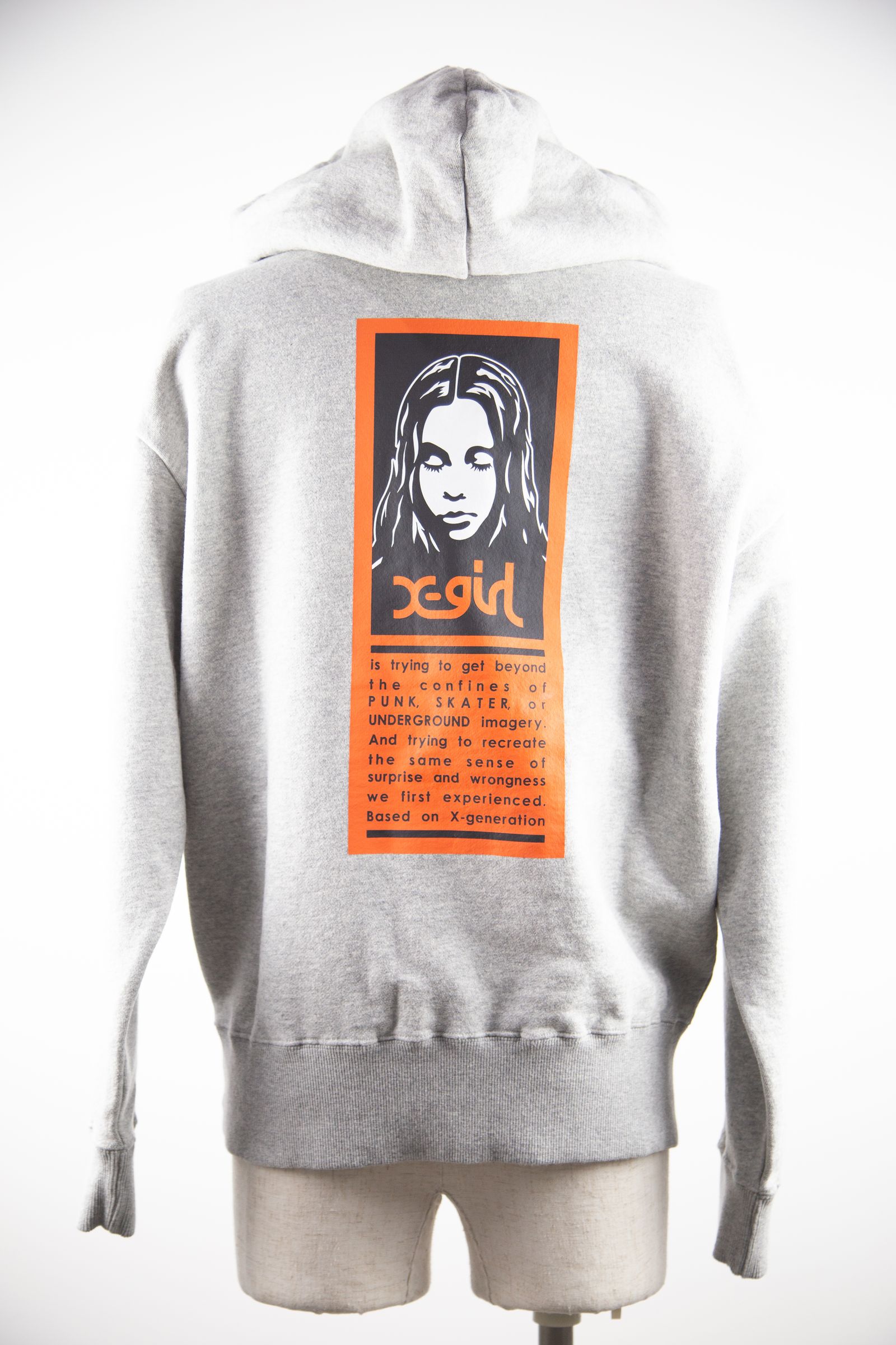 X-girl - WORDS FACE SWEAT HOODIE / アッシュ | Tempt