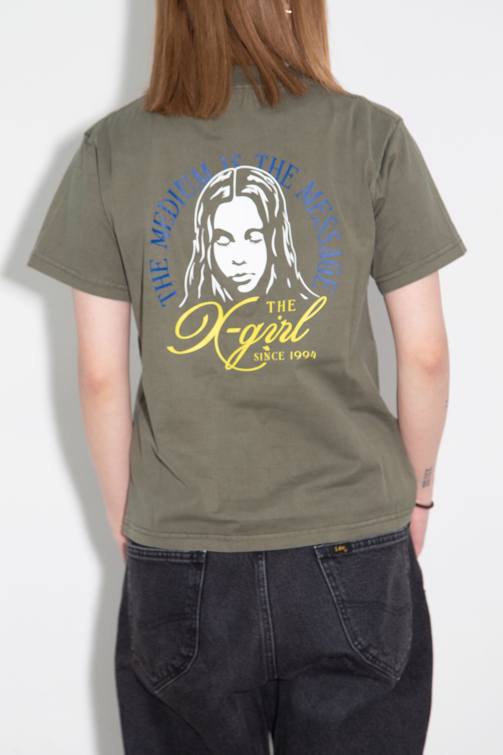 ［ラスト1点 サイズM］FADED TRI-COLOR FACE S/S TEE / オリーブ
