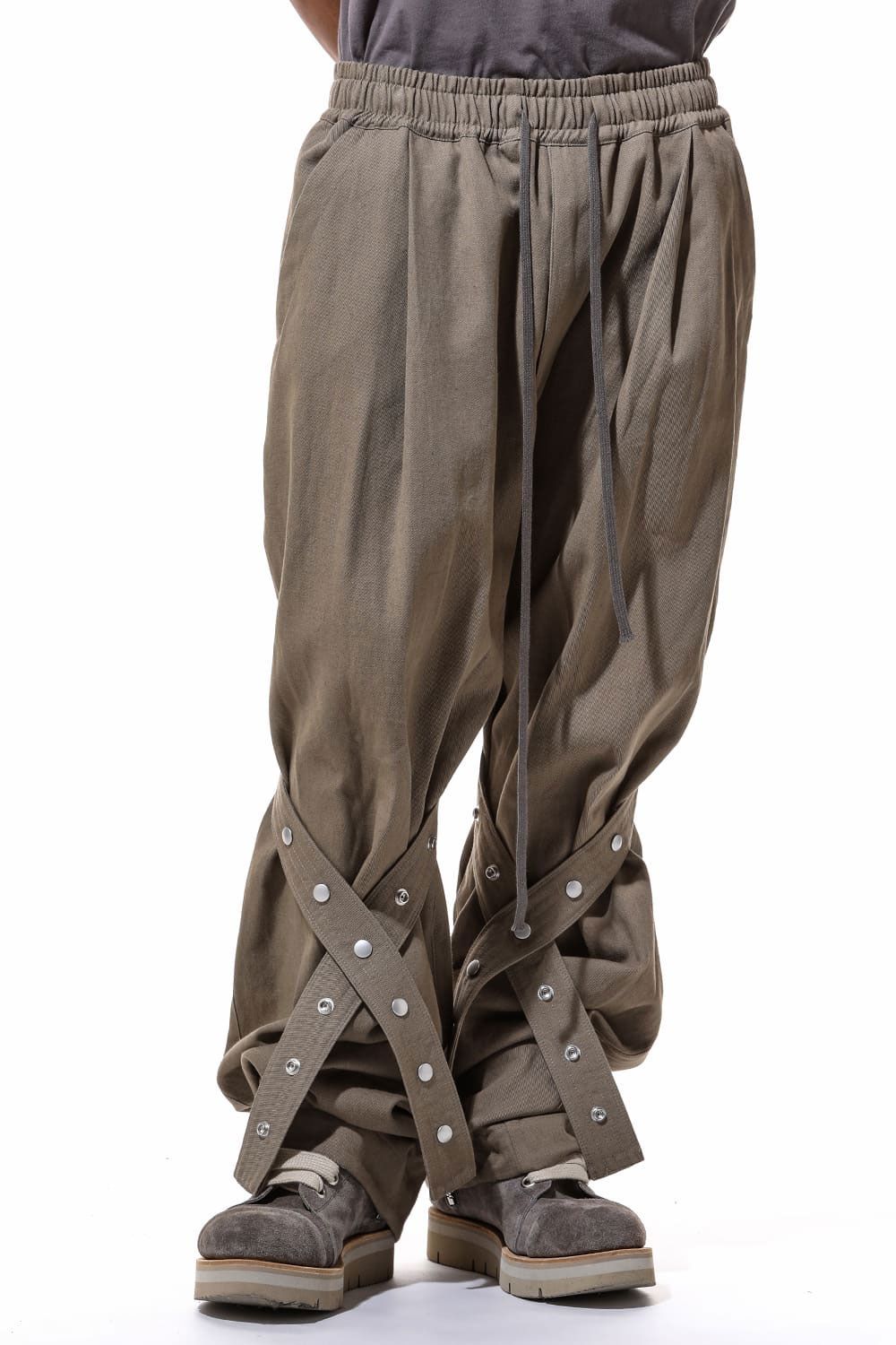 コットンリネンベルトワイドパンツ / Belt Parts Long Pants / ブラック / ag-9094-2