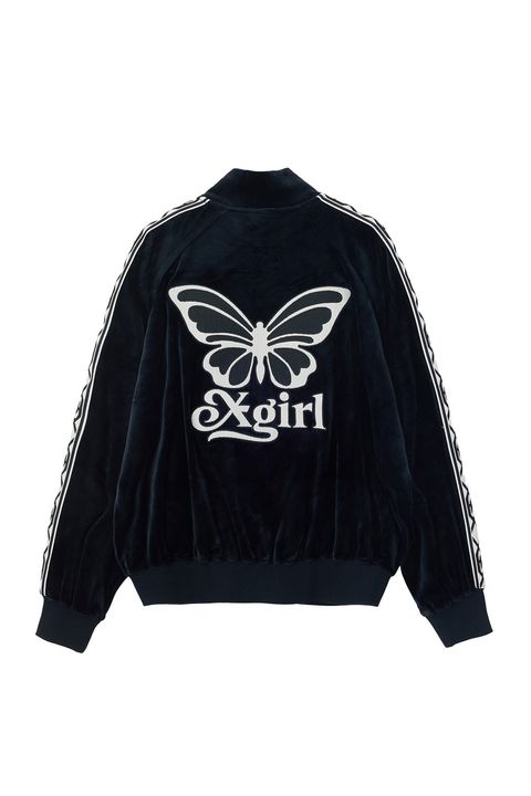 BUTTERFLY VELOUR TRACK JACKET / ブラック
