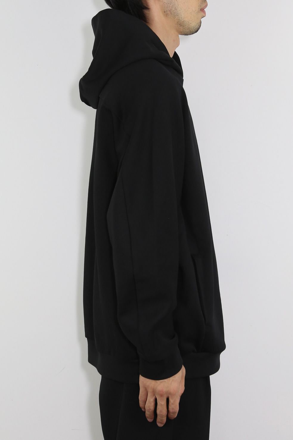 CO/PE DOUBLE KNIT HOODIE / ブラック