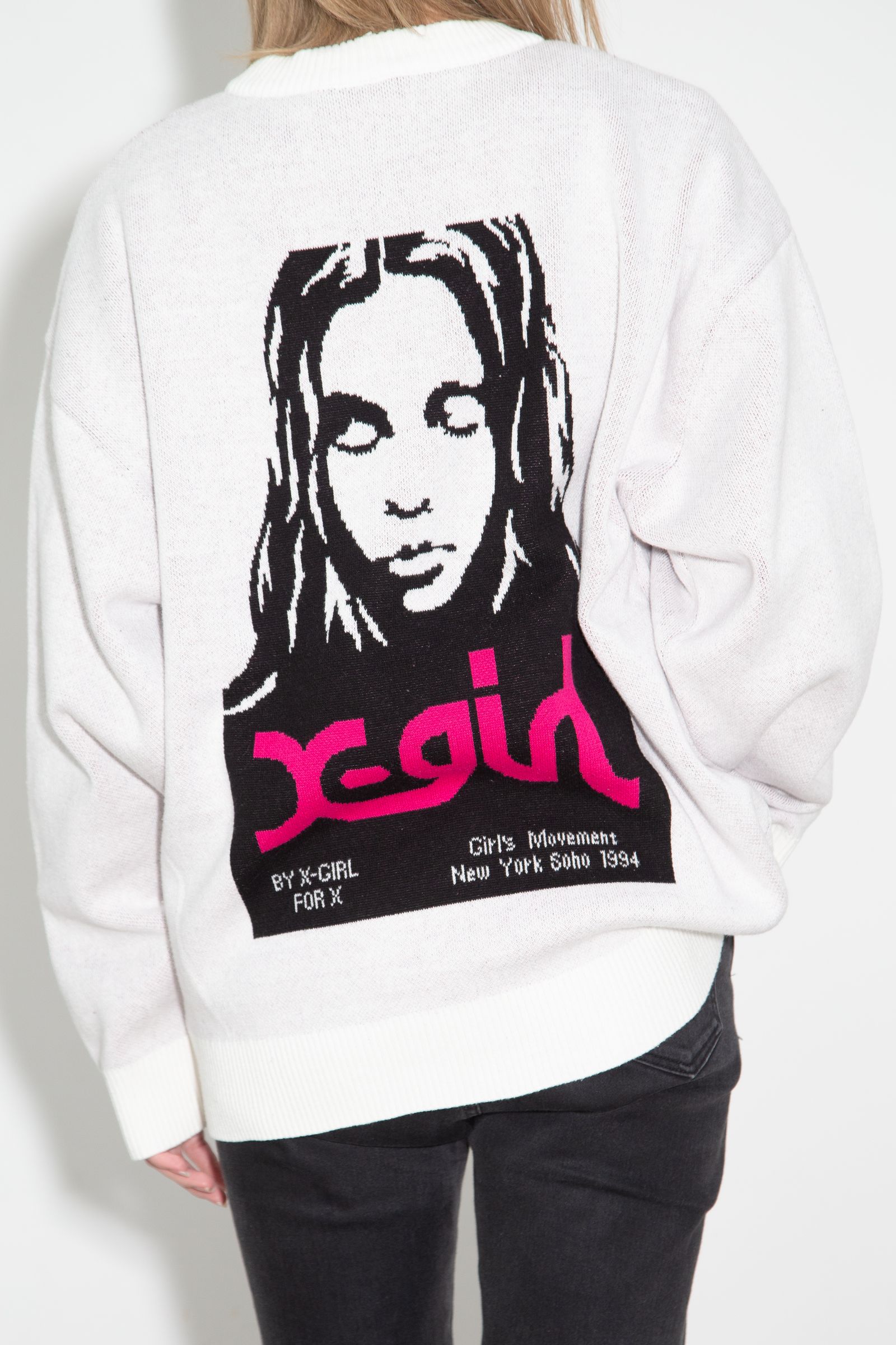 FACE JACQUARD KNIT TOP / ホワイト