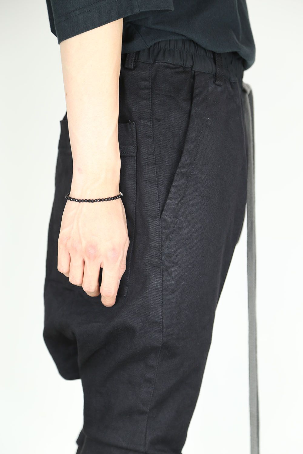 [ラスト1点 サイズ1] ストレッチデニムサルエルスキニー / STRETCH DENIM SAROUEL SKINNY / ブラック / ag-1622-1