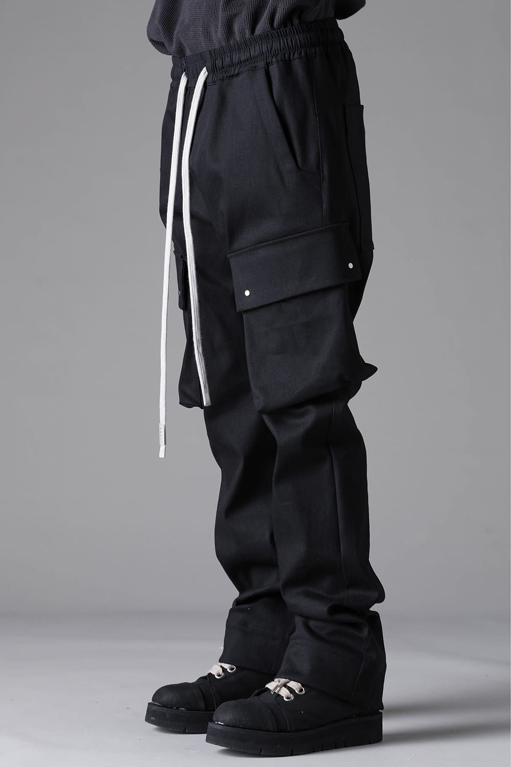 Denim Cargo Flared Pants