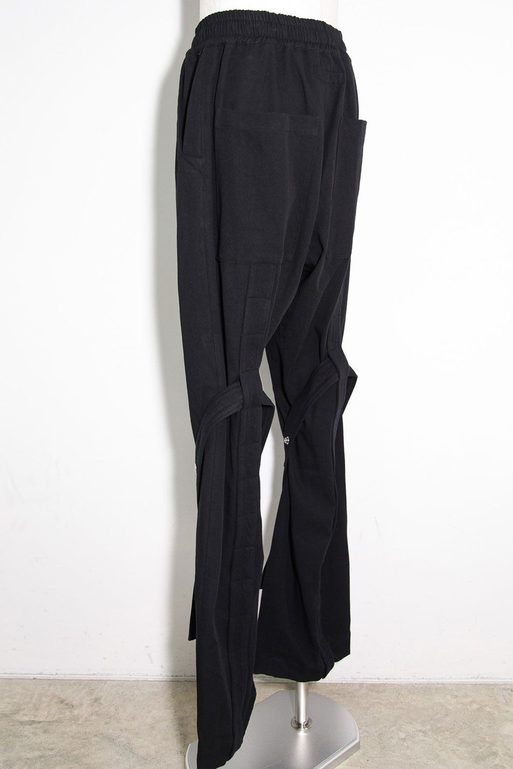 コットンリネンベルトワイドパンツ / Belt Parts Long Pants / ブラック / ag-9094-2